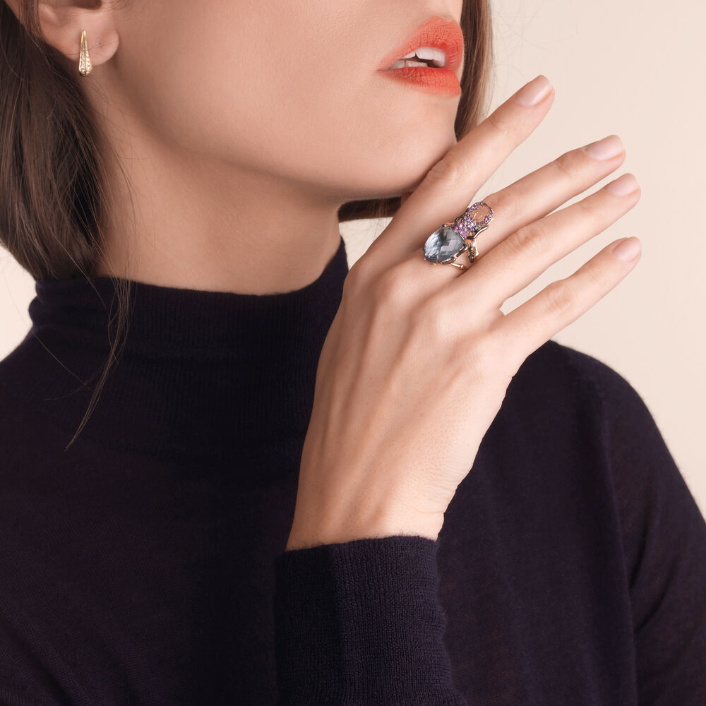 18ct Rose Gold Topaz Beetle Ring | Annoushka jewelley
